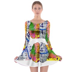 Brain Cerebrum Biology Abstract Long Sleeve Skater Dress by pakminggu