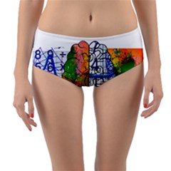 Brain Cerebrum Biology Abstract Reversible Mid-waist Bikini Bottoms by pakminggu