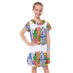 Brain Cerebrum Biology Abstract Kids  Drop Waist Dress by pakminggu