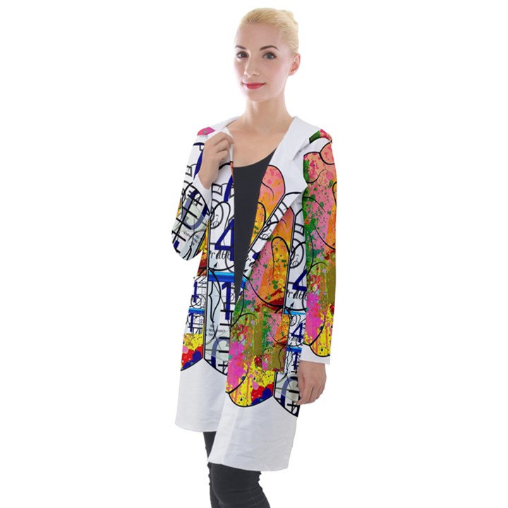 Brain Cerebrum Biology Abstract Hooded Pocket Cardigan