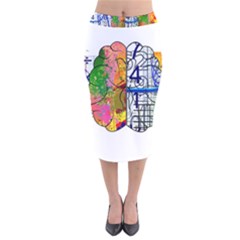 Brain Cerebrum Biology Abstract Velvet Midi Pencil Skirt by pakminggu