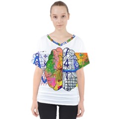 Brain Cerebrum Biology Abstract V-neck Dolman Drape Top by pakminggu