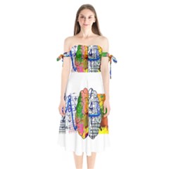 Brain Cerebrum Biology Abstract Shoulder Tie Bardot Midi Dress by pakminggu