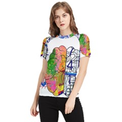 Brain Cerebrum Biology Abstract Women s Short Sleeve Rash Guard by pakminggu