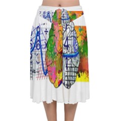 Brain Cerebrum Biology Abstract Velvet Flared Midi Skirt by pakminggu