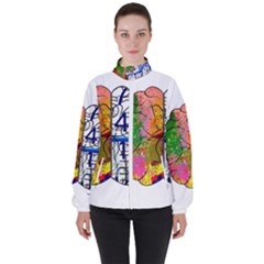 Brain Cerebrum Biology Abstract Women s High Neck Windbreaker by pakminggu