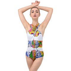 Brain Cerebrum Biology Abstract Cross Front Low Back Swimsuit by pakminggu