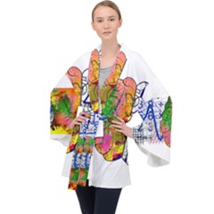 Brain Cerebrum Biology Abstract Long Sleeve Velvet Kimono  by pakminggu