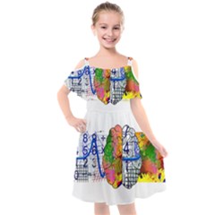 Brain Cerebrum Biology Abstract Kids  Cut Out Shoulders Chiffon Dress by pakminggu