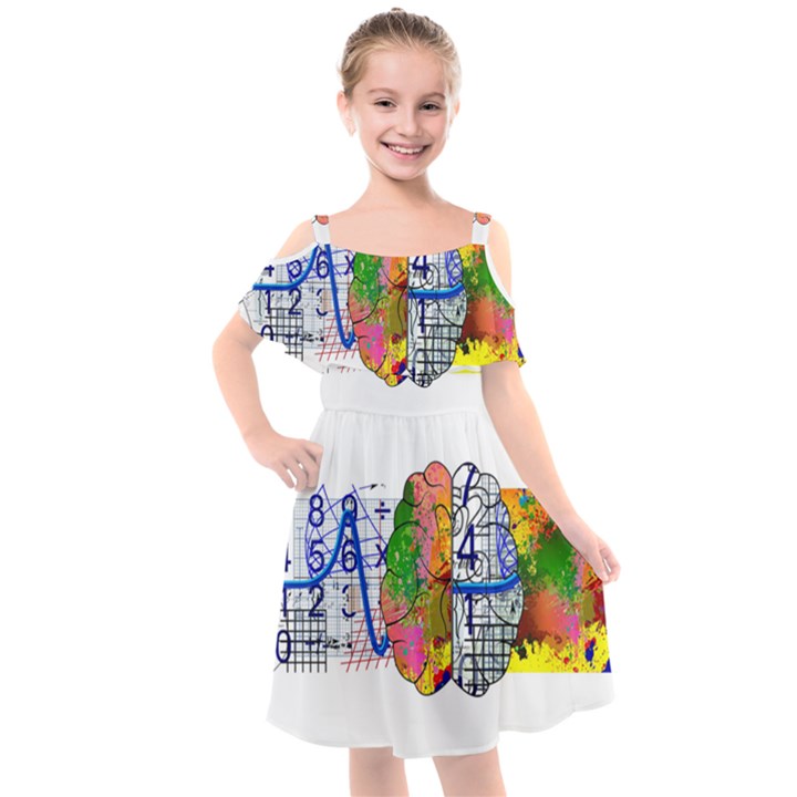 Brain Cerebrum Biology Abstract Kids  Cut Out Shoulders Chiffon Dress