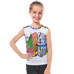 Brain Cerebrum Biology Abstract Kids  Mesh Tank Top by pakminggu