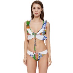 Brain Cerebrum Biology Abstract Low Cut Ruffle Edge Bikini Set by pakminggu