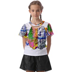 Brain Cerebrum Biology Abstract Kids  Front Cut Tee by pakminggu