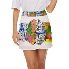 Brain Cerebrum Biology Abstract Mini Front Wrap Skirt by pakminggu