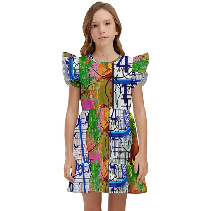 Brain Cerebrum Biology Abstract Kids  Winged Sleeve Dress