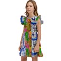 Brain Cerebrum Biology Abstract Kids  Winged Sleeve Dress View2