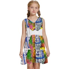 Brain Cerebrum Biology Abstract Kids  Sleeveless Tiered Mini Dress by pakminggu