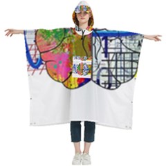 Brain Cerebrum Biology Abstract Women s Hooded Rain Ponchos by pakminggu