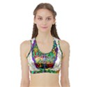 Brain Head Mind Man Silhouette Sports Bra with Border View1