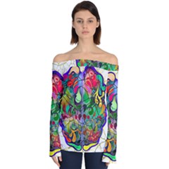 Brain Head Mind Man Silhouette Off Shoulder Long Sleeve Top by pakminggu