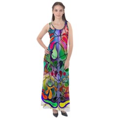 Brain Head Mind Man Silhouette Sleeveless Velour Maxi Dress by pakminggu