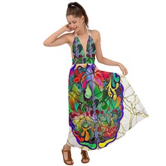 Brain Head Mind Man Silhouette Backless Maxi Beach Dress by pakminggu