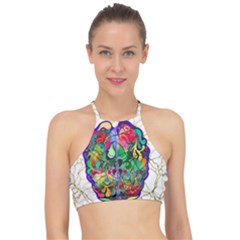 Brain Head Mind Man Silhouette Racer Front Bikini Top by pakminggu