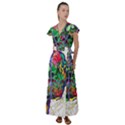 Brain Head Mind Man Silhouette Flutter Sleeve Maxi Dress View1