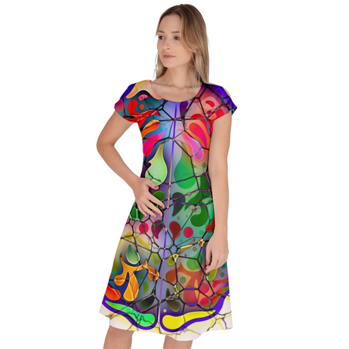 Brain Head Mind Man Silhouette Classic Short Sleeve Dress