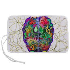 Brain Head Mind Man Silhouette Pen Storage Case (l) by pakminggu