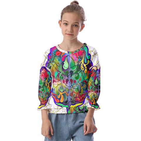 Brain Head Mind Man Silhouette Kids  Cuff Sleeve Top by pakminggu