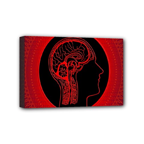 Artificial Intelligence Brain Think Mini Canvas 6  X 4  (stretched) by pakminggu