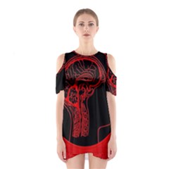 Artificial Intelligence Brain Think Shoulder Cutout One Piece Dress by pakminggu