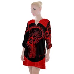 Artificial Intelligence Brain Think Open Neck Shift Dress by pakminggu