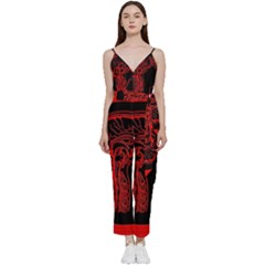 Artificial Intelligence Brain Think V-neck Spaghetti Strap Tie Front Jumpsuit by pakminggu