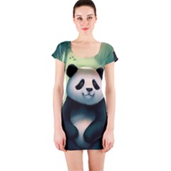 Animal Panda Forest Tree Natural Short Sleeve Bodycon Dress by pakminggu