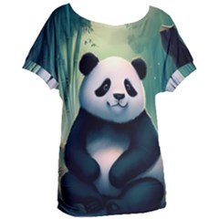 Animal Panda Forest Tree Natural Women s Oversized Tee