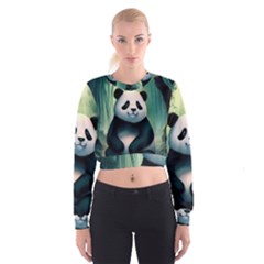 Animal Panda Forest Tree Natural Cropped Sweatshirt