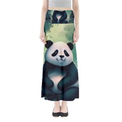 Animal Panda Forest Tree Natural Full Length Maxi Skirt