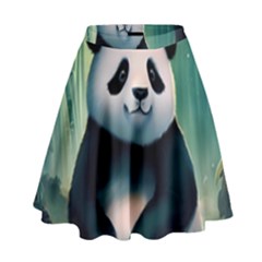 Animal Panda Forest Tree Natural High Waist Skirt