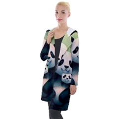 Animal Panda Forest Tree Natural Hooded Pocket Cardigan