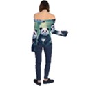 Animal Panda Forest Tree Natural Off Shoulder Long Sleeve Top View2