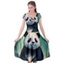 Animal Panda Forest Tree Natural Cap Sleeve Wrap Front Dress View1