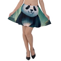 Animal Panda Forest Tree Natural Velvet Skater Skirt