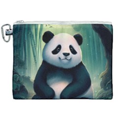 Animal Panda Forest Tree Natural Canvas Cosmetic Bag (xxl) by pakminggu