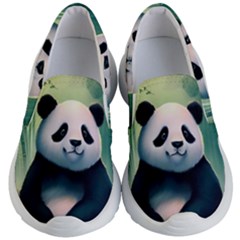 Animal Panda Forest Tree Natural Kids Lightweight Slip Ons