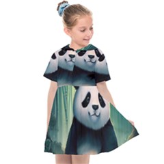 Animal Panda Forest Tree Natural Kids  Sailor Dress