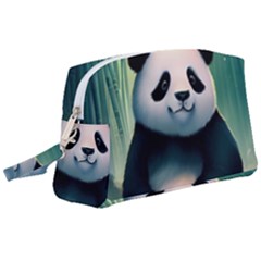 Animal Panda Forest Tree Natural Wristlet Pouch Bag (Large)