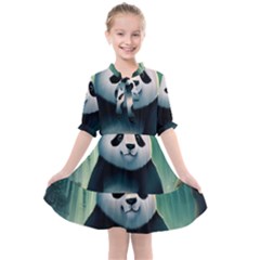 Animal Panda Forest Tree Natural Kids  All Frills Chiffon Dress