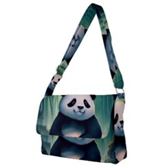 Animal Panda Forest Tree Natural Full Print Messenger Bag (L)